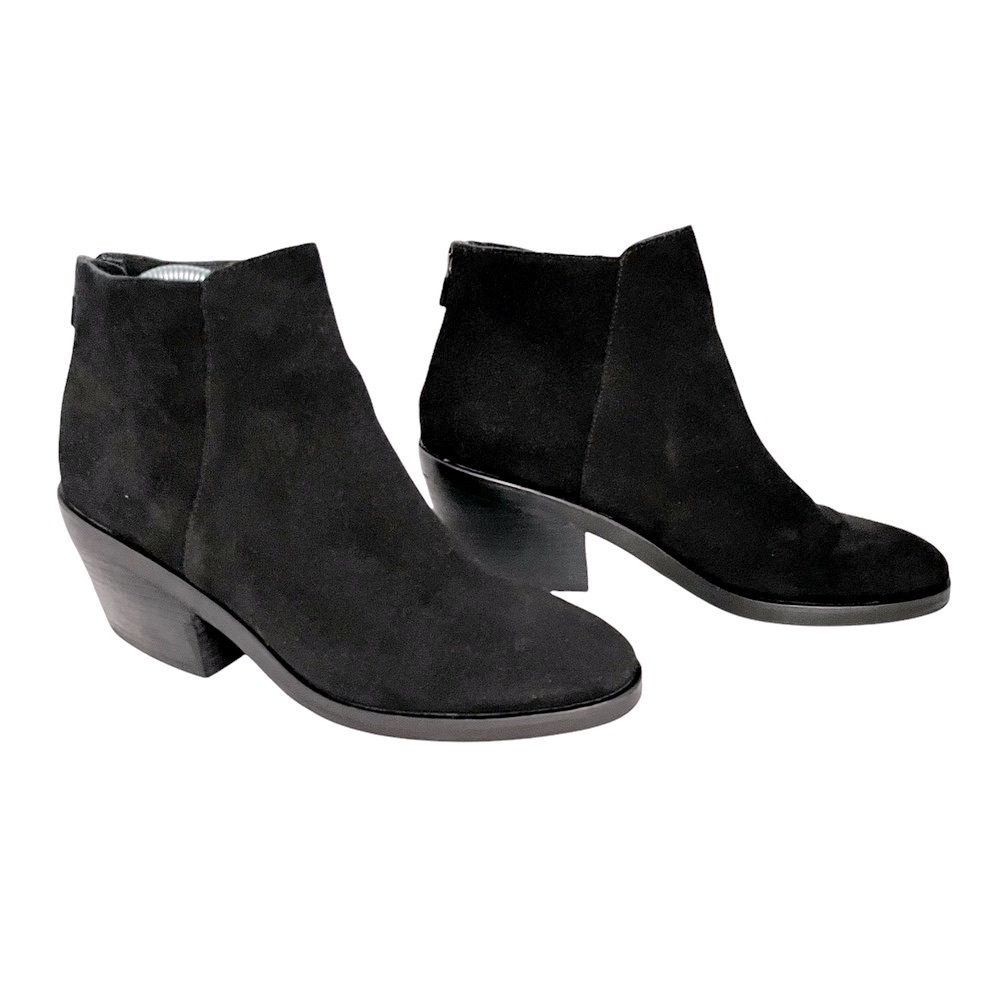 Eileen Fisher Black Suede Back Zip - up Closure Ankle Booties Women Size 9.5